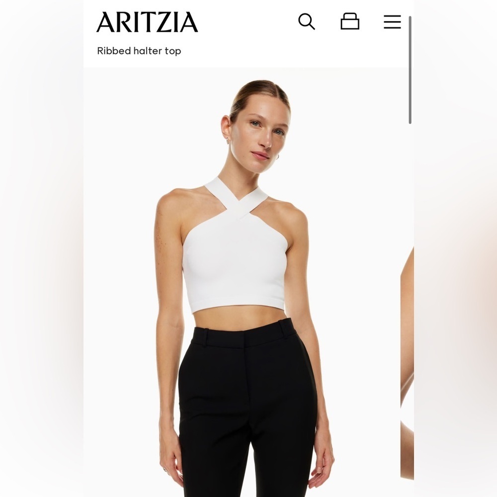 Aritzia Babaton Sculpt Knit Criss Cross Cropped Tank Size XS - Picture 5 of 8